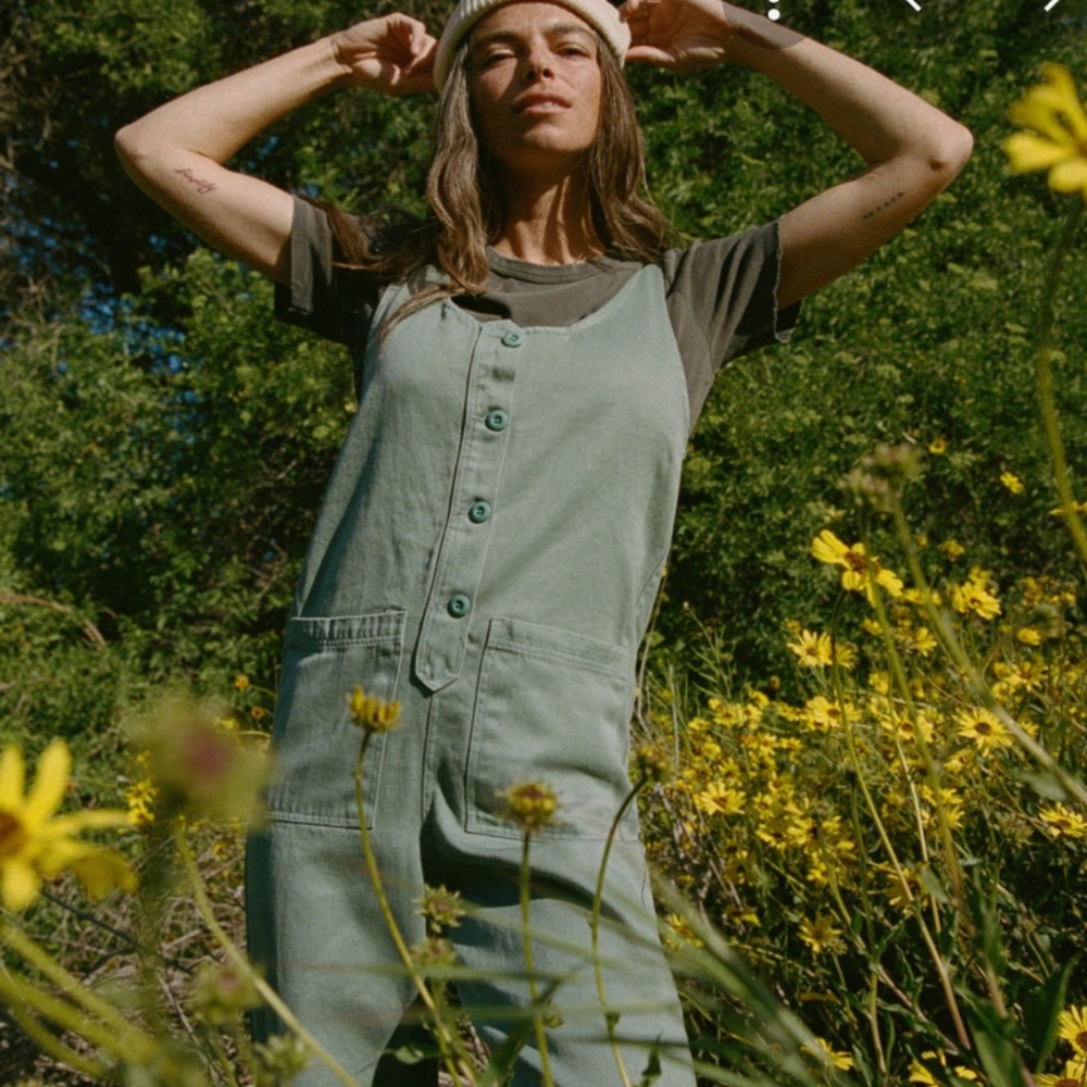 Jungmaven front button jumper clay green XS hemp